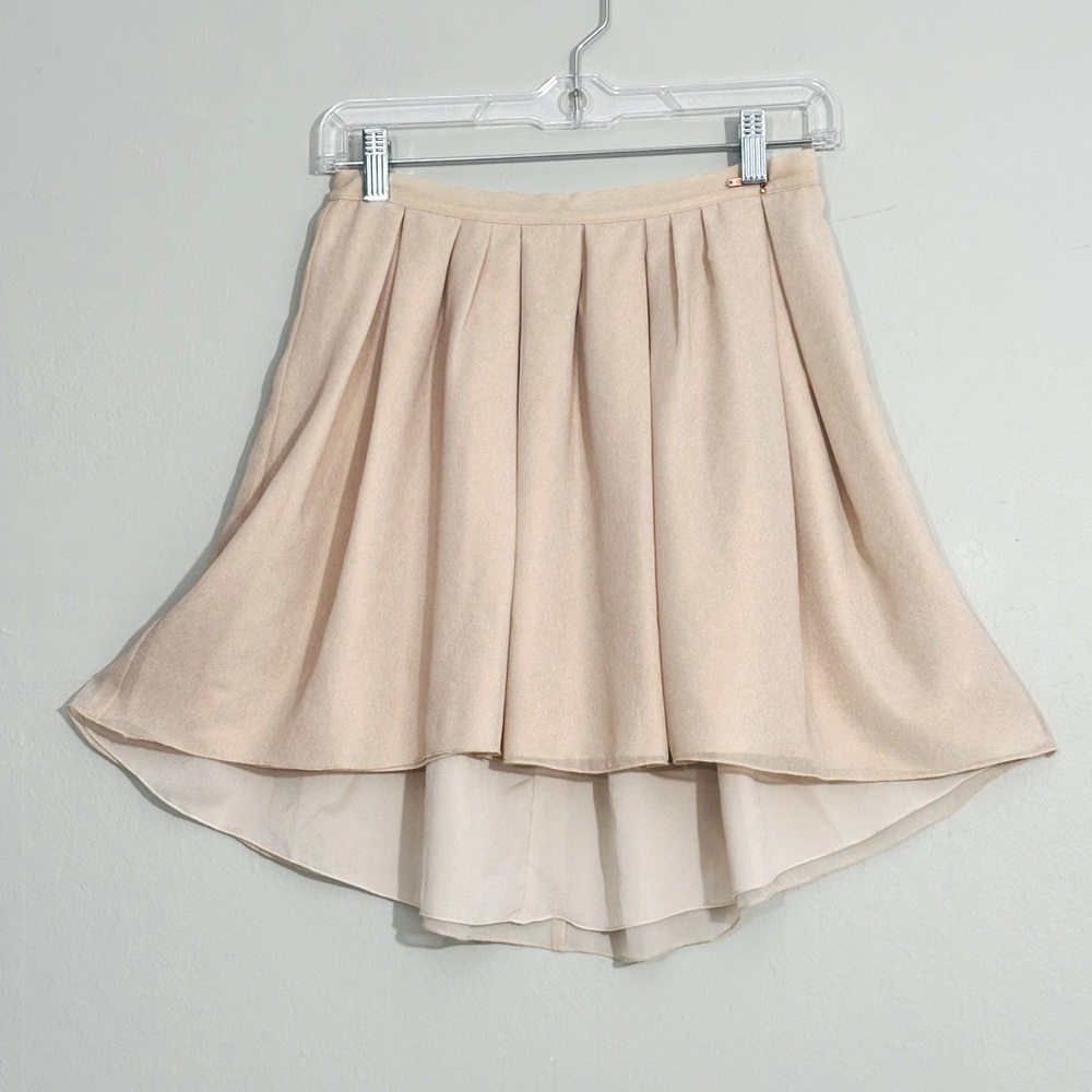 GUESS gold Lamé high-low flared mini skirt S